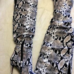 Thigh high python print over the knee boots. Only worn 1x